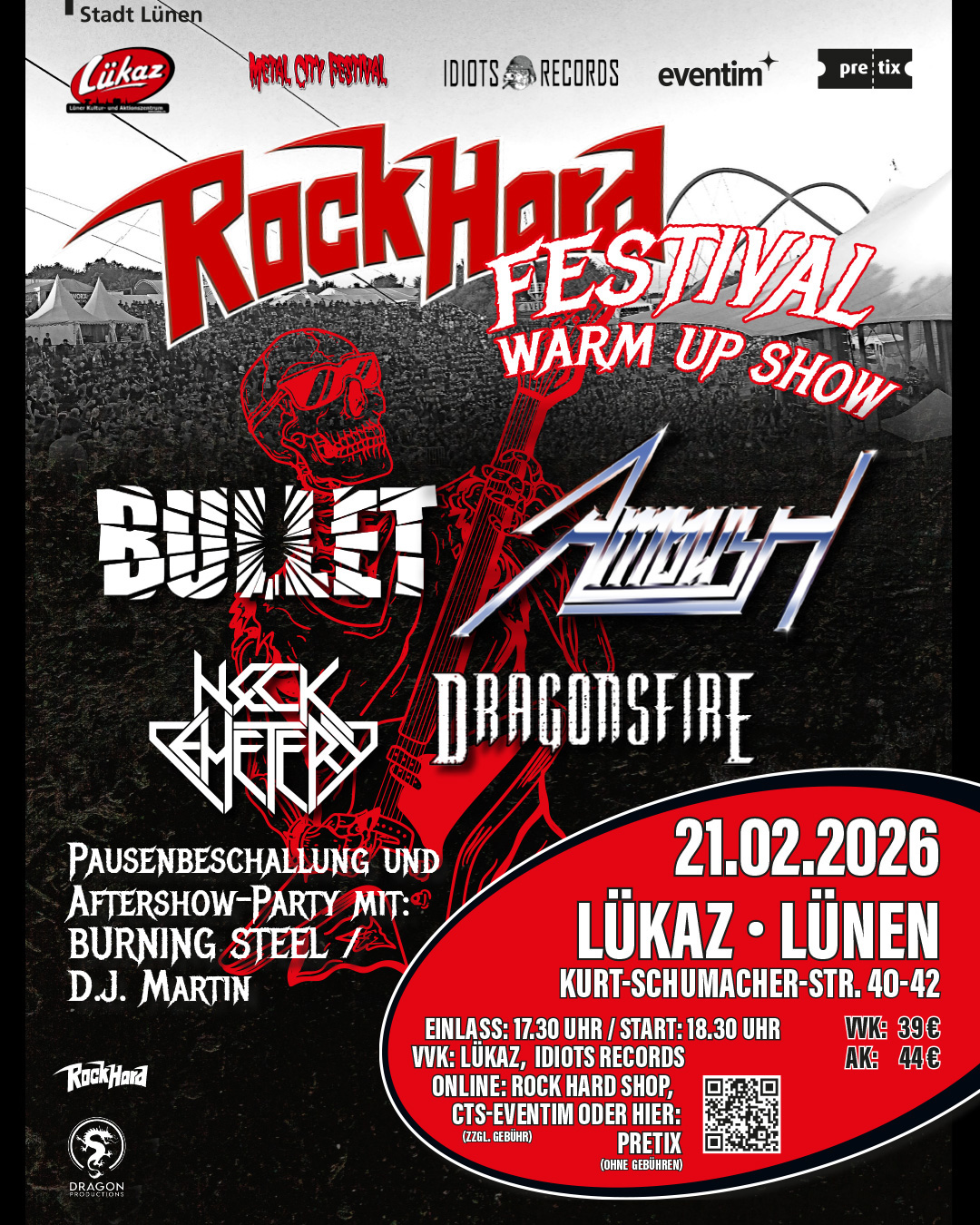 Lükaz - Lüner Kultur- und Aktionszentrum Facebook ad: Rock Hard Festival Warm Up Show: BULLET - AMBUSH - NECK…
