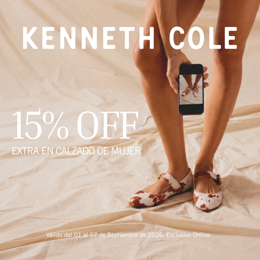 Kenneth Cole El Salvador Facebook ad: Extra 15% OFF
