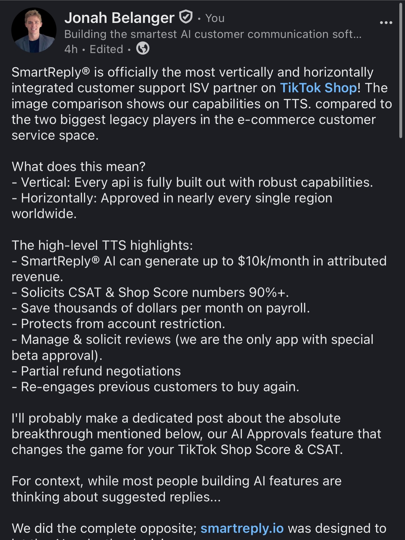 SmartReply Facebook ad