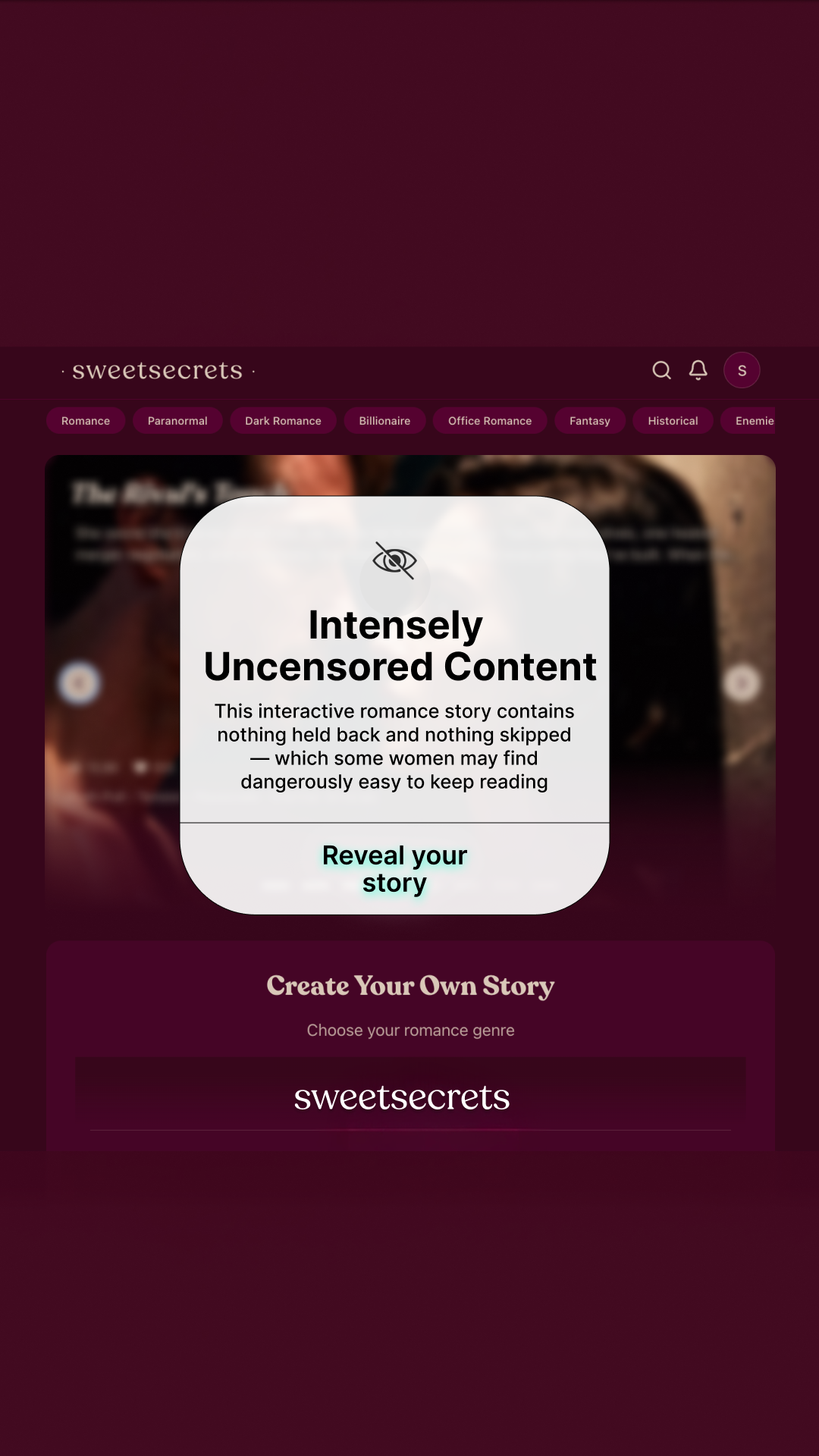 Sweetsecrets Facebook ad