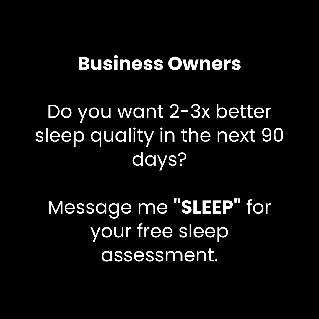Andrew Sleep Coach Facebook ad: DM me SLEEP if you're a business owner…