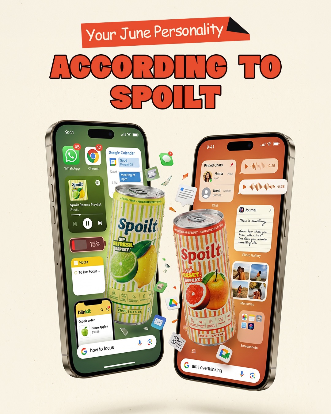Spoilt Drink Facebook ad: JUNE PERSONALITY REPORT