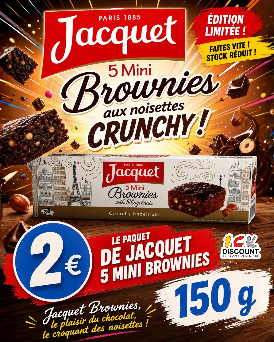 ICK Discount, Saint-André Facebook ad: ICK DISCOUNT S’ADAPTE À VOUS… AVEC DES HORAIRES…
