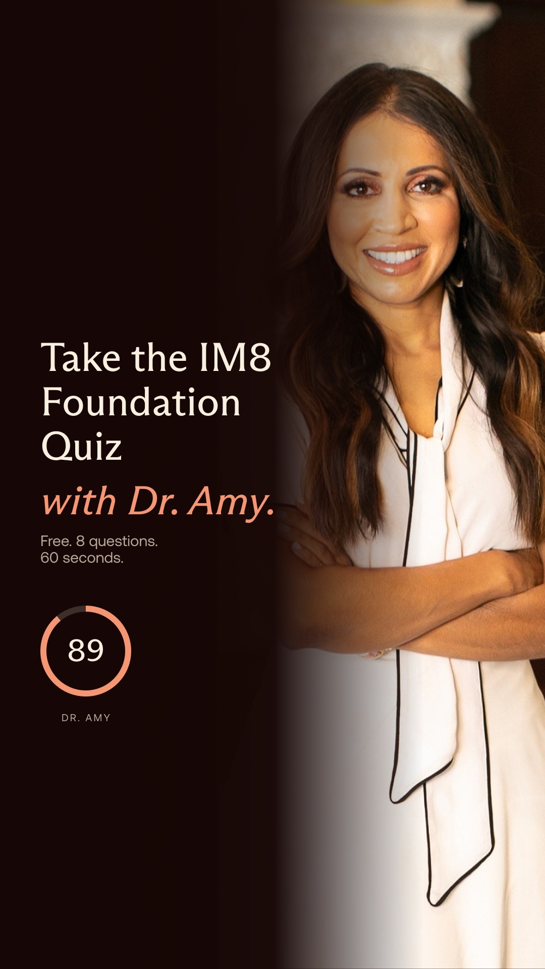 IM8 Health Facebook ad: Dr. Amy Shah's Baseline Is 89. Find Your Number.