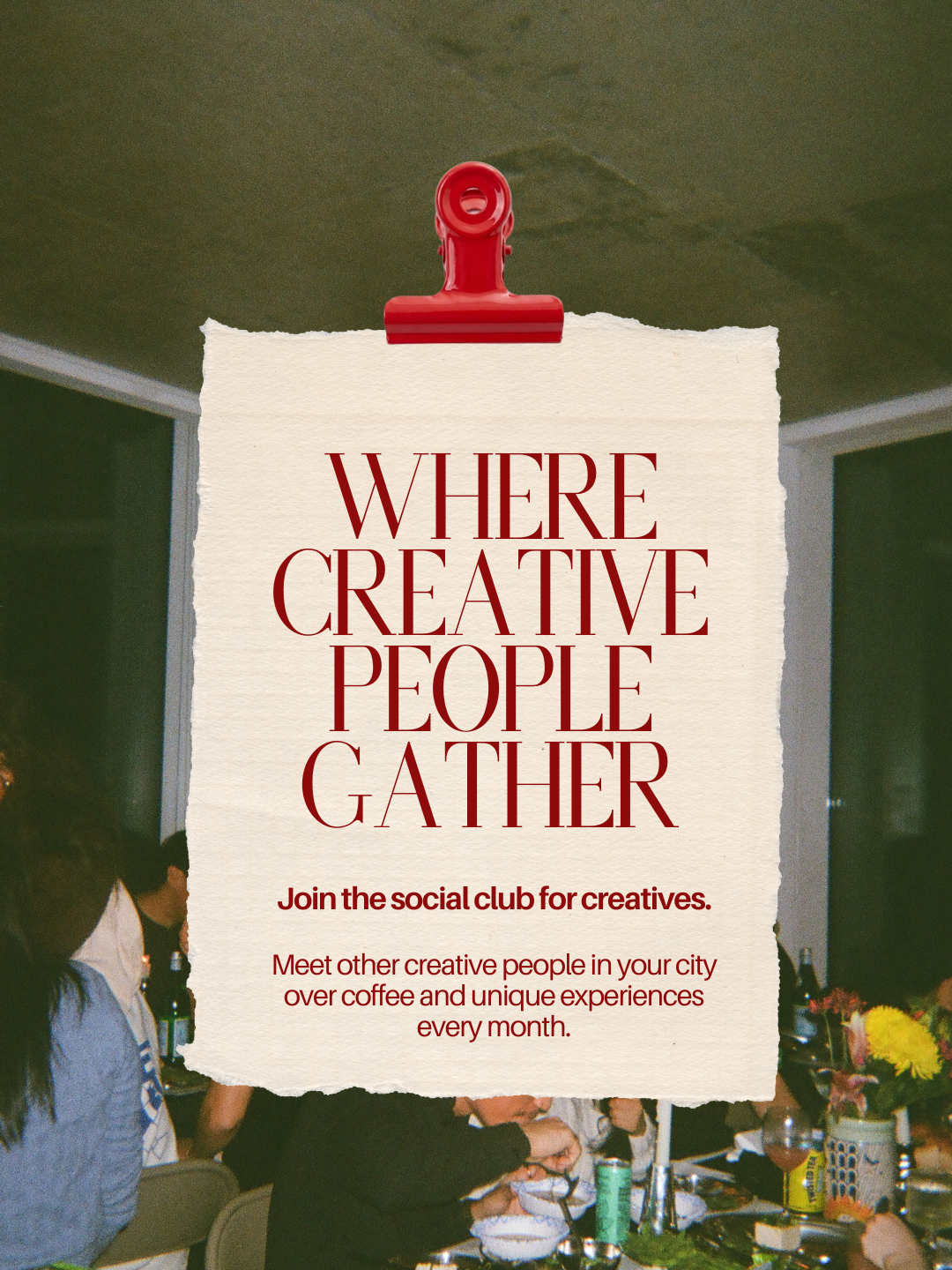 Creative Coworking Club Facebook ad: Meet your creative community