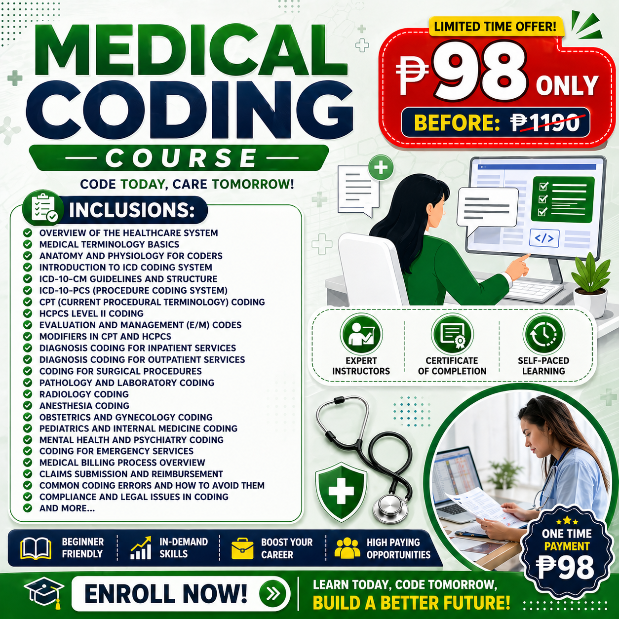 Advanced Medical Coding Tutorials Facebook ad: TAKE ALL FILES FOR ONLY ₱98, Don’t Miss Out!