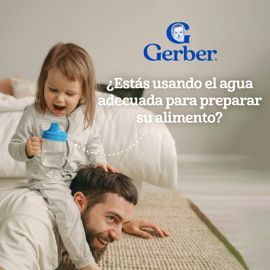 Gerber México Facebook ad: Te presentamos un agua especialmente diseñada para la…