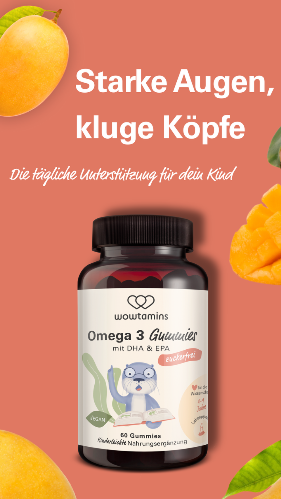 wowtamins Facebook ad: Omega 3 Gummies zuckerfrei - Omega 3s für Kinder