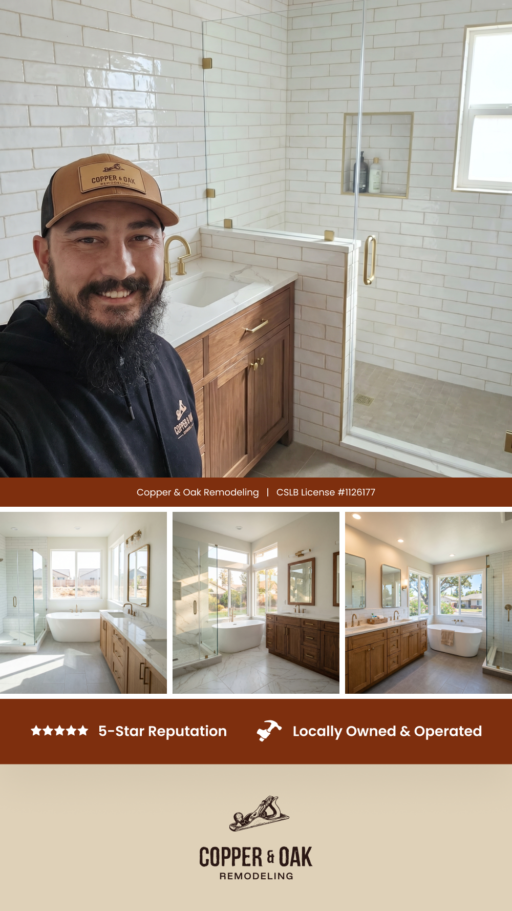 Copper & Oak Remodeling Facebook ad from May 22, 2026