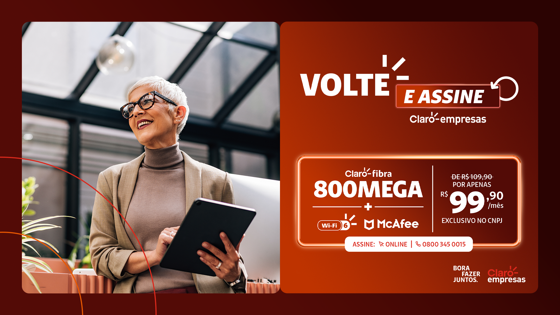 Claro empresas Brasil Facebook ad from Jan 9, 2026