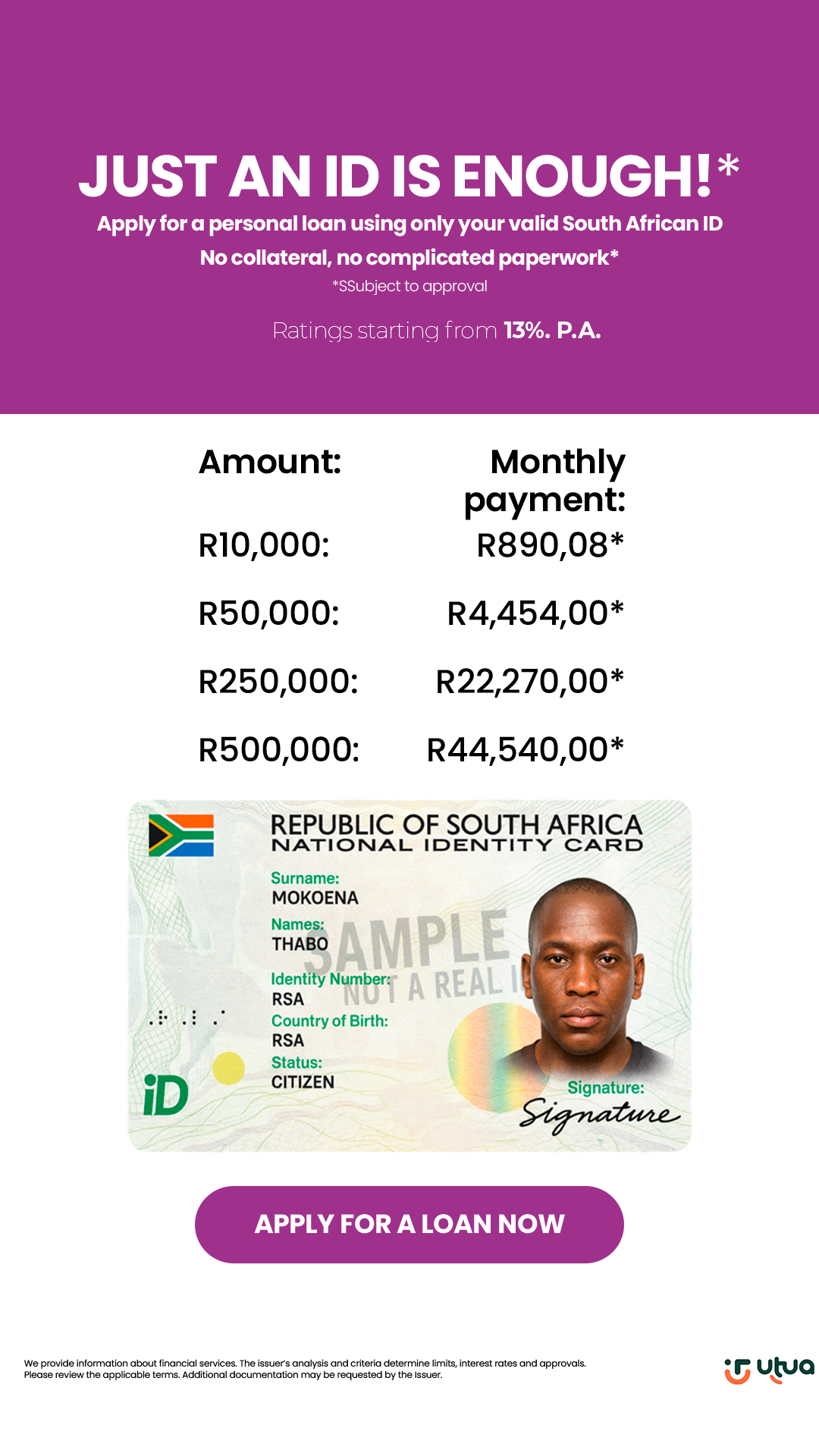 The Best Loans South Africa Facebook ad from Oct 8, 2025