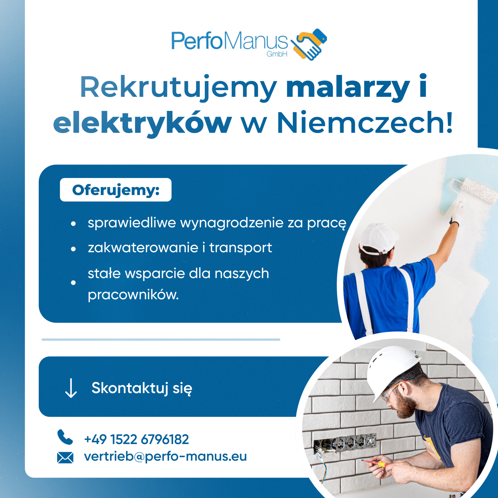 PerfoManus GmbH Facebook ad: Zarabiaj do 4000€ brutto/miesiąc w Niemczech!