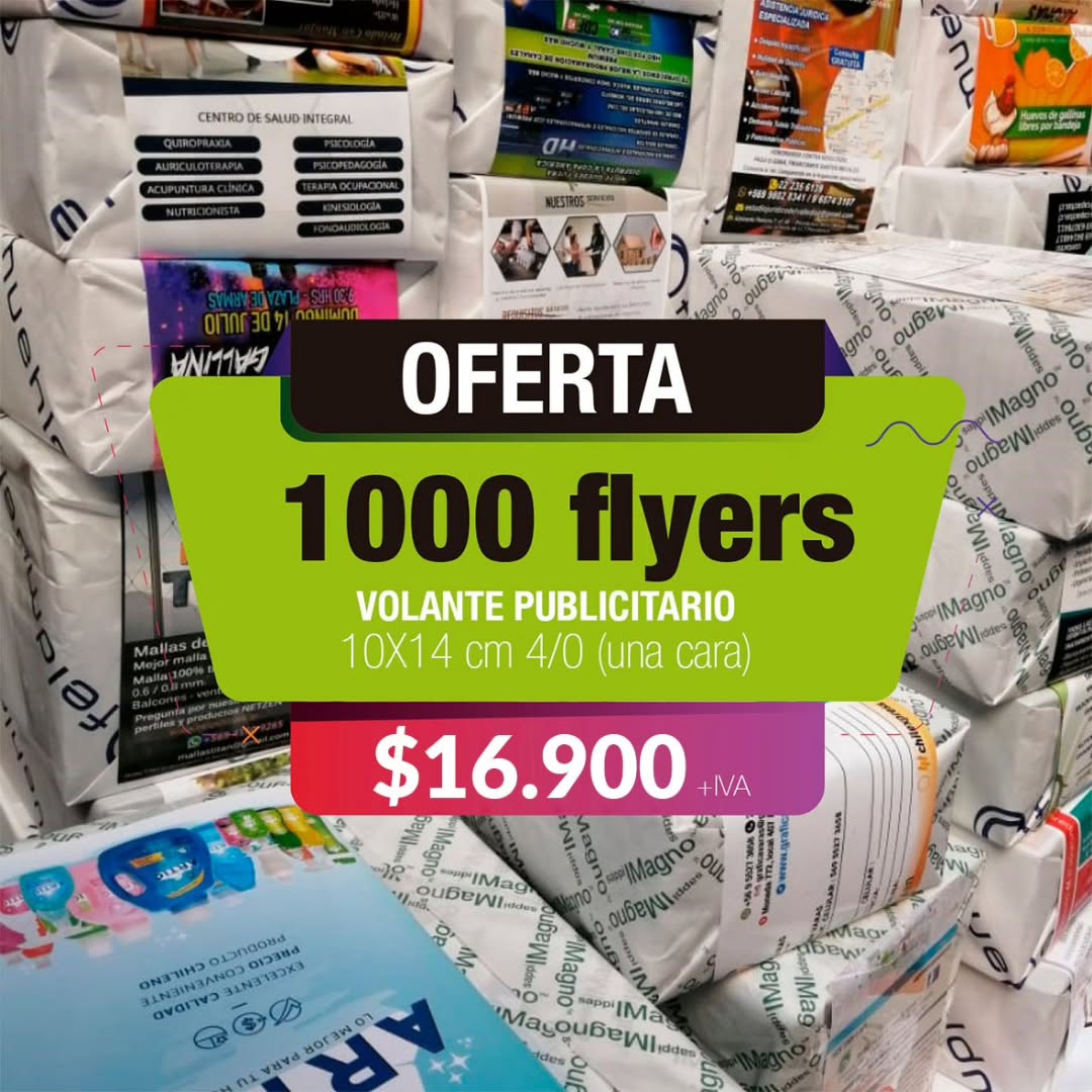 agilprintchile Facebook ad: 1000 FLYERS $16.900 + IVA
