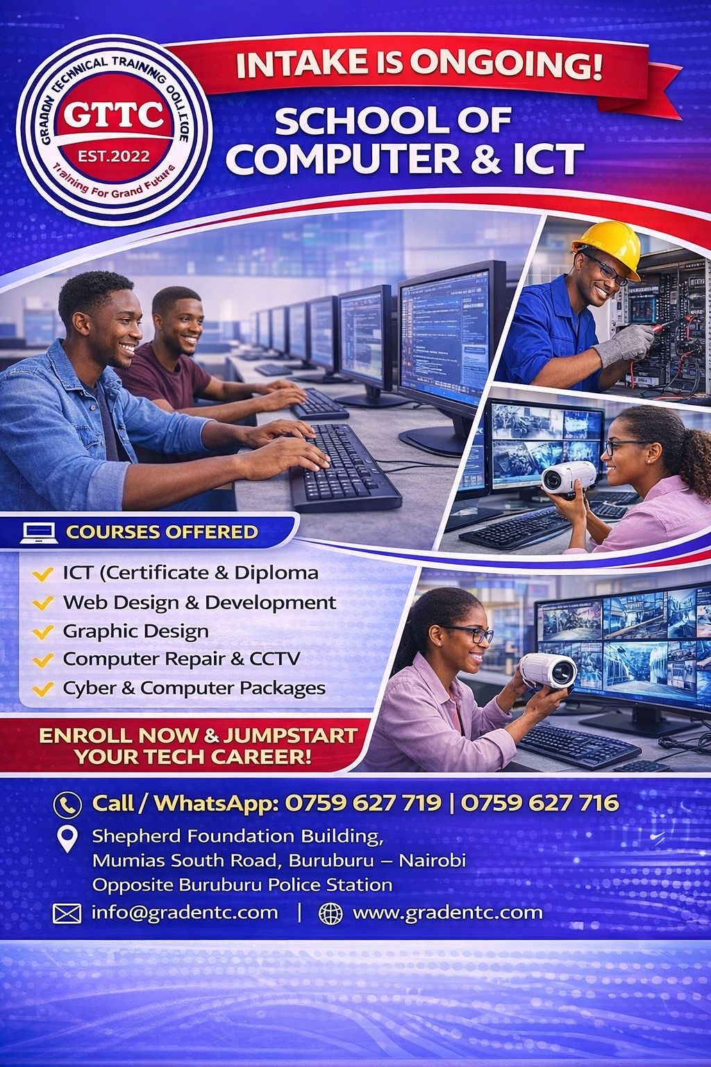Granden Technical Training College Facebook ad: Intake is ongoing at Graden Technical Training College…