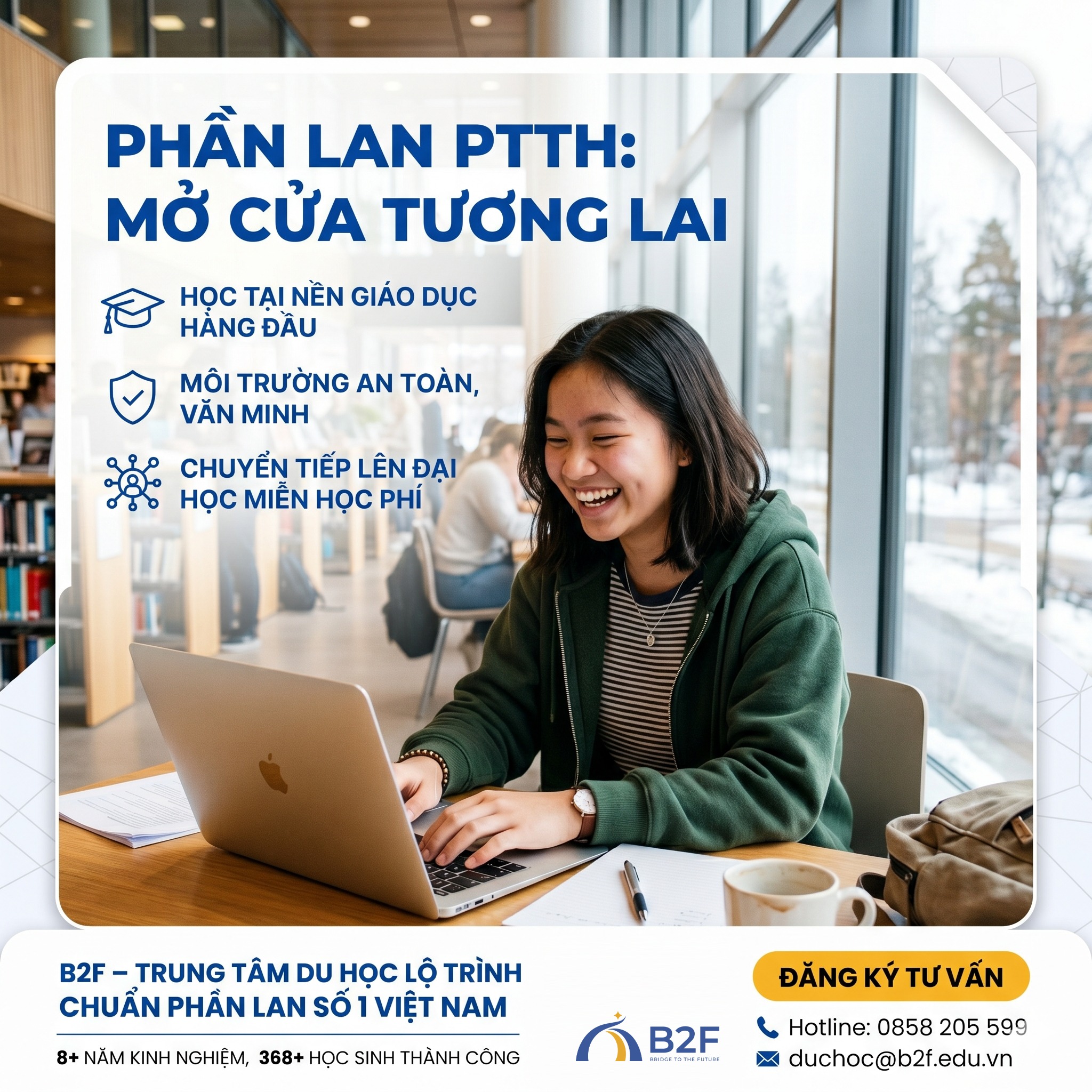 Du học B2F Facebook ad: DU HỌC PHẦN LAN HỌC PHÍ BAO NHIÊU…