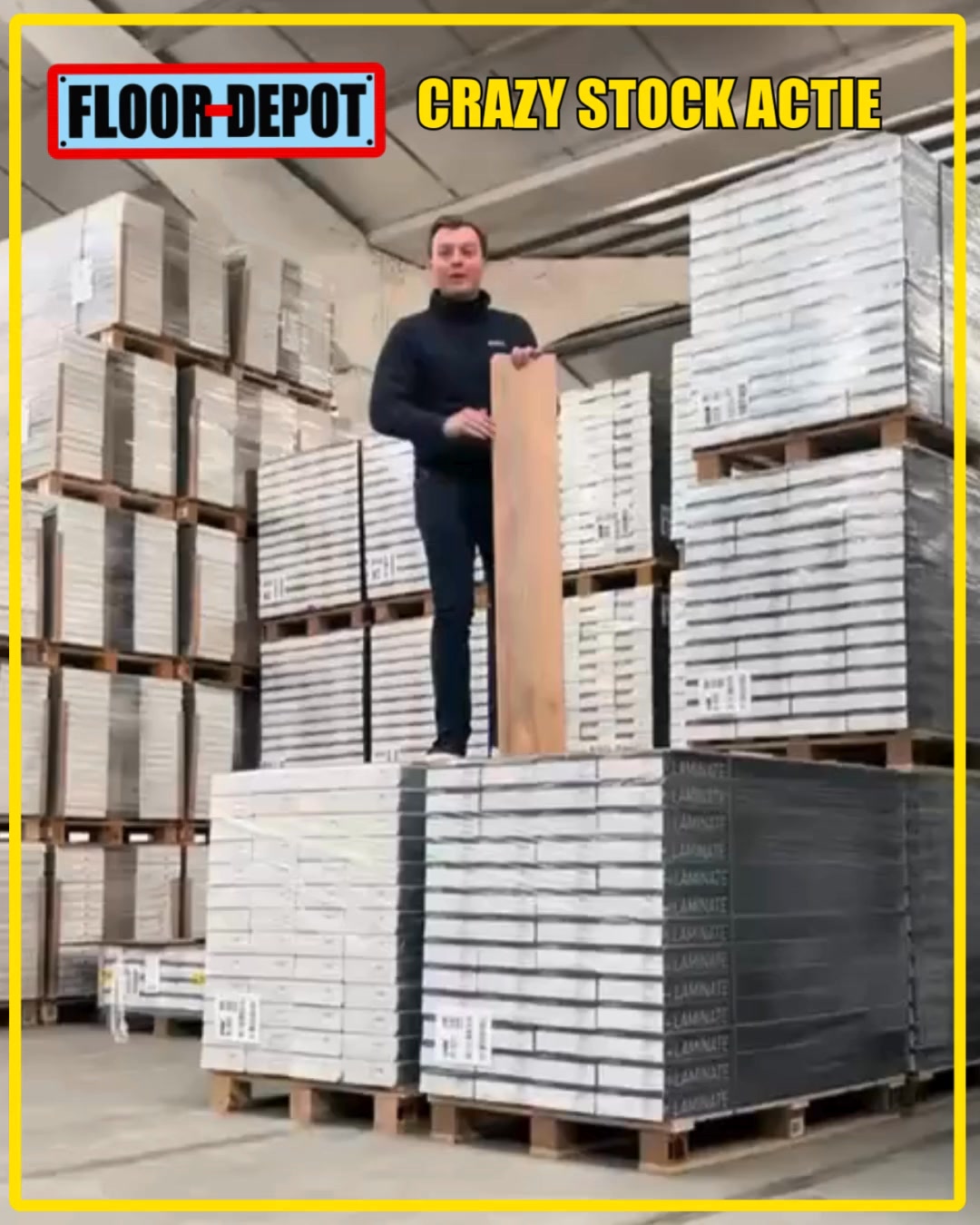 Floor-Depot Facebook ad: BELGIË’S GROOTSTE VLOEREN-OUTLET = FLOOR-DEPOT CRAZY STOCK…