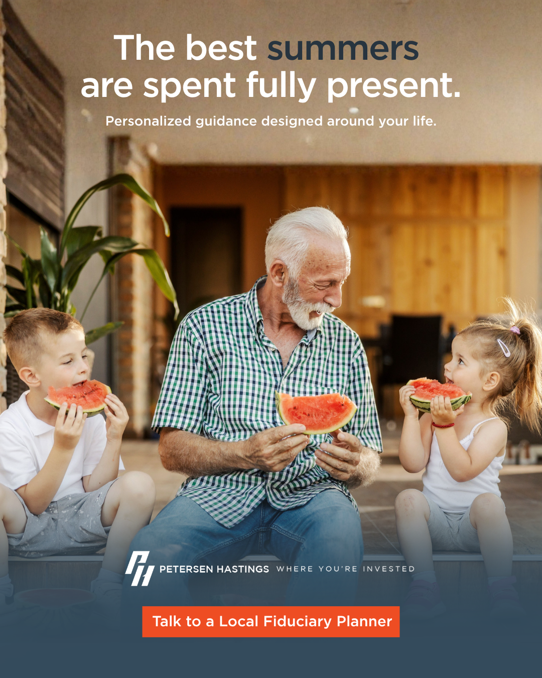 Petersen Hastings Wealth Advisors Facebook ad: More Presence. Less Worry.