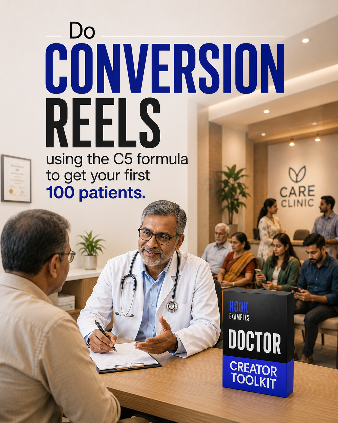 Hook Examples Facebook ad: Doctor Creator Toolkit: a Patient Conversion Engine
