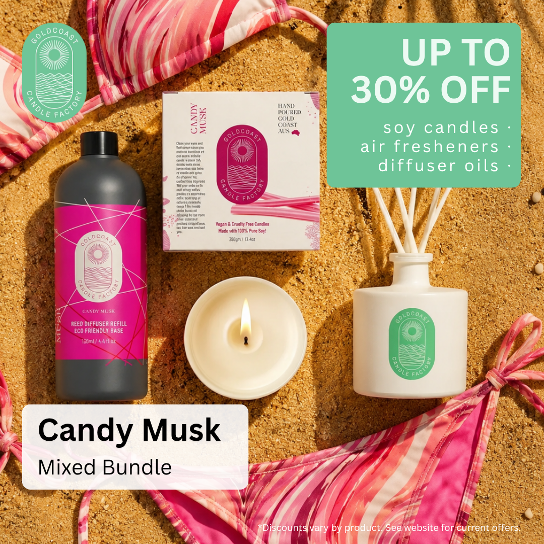Gold Coast Candle Factory Facebook ad: Save Up To 30%