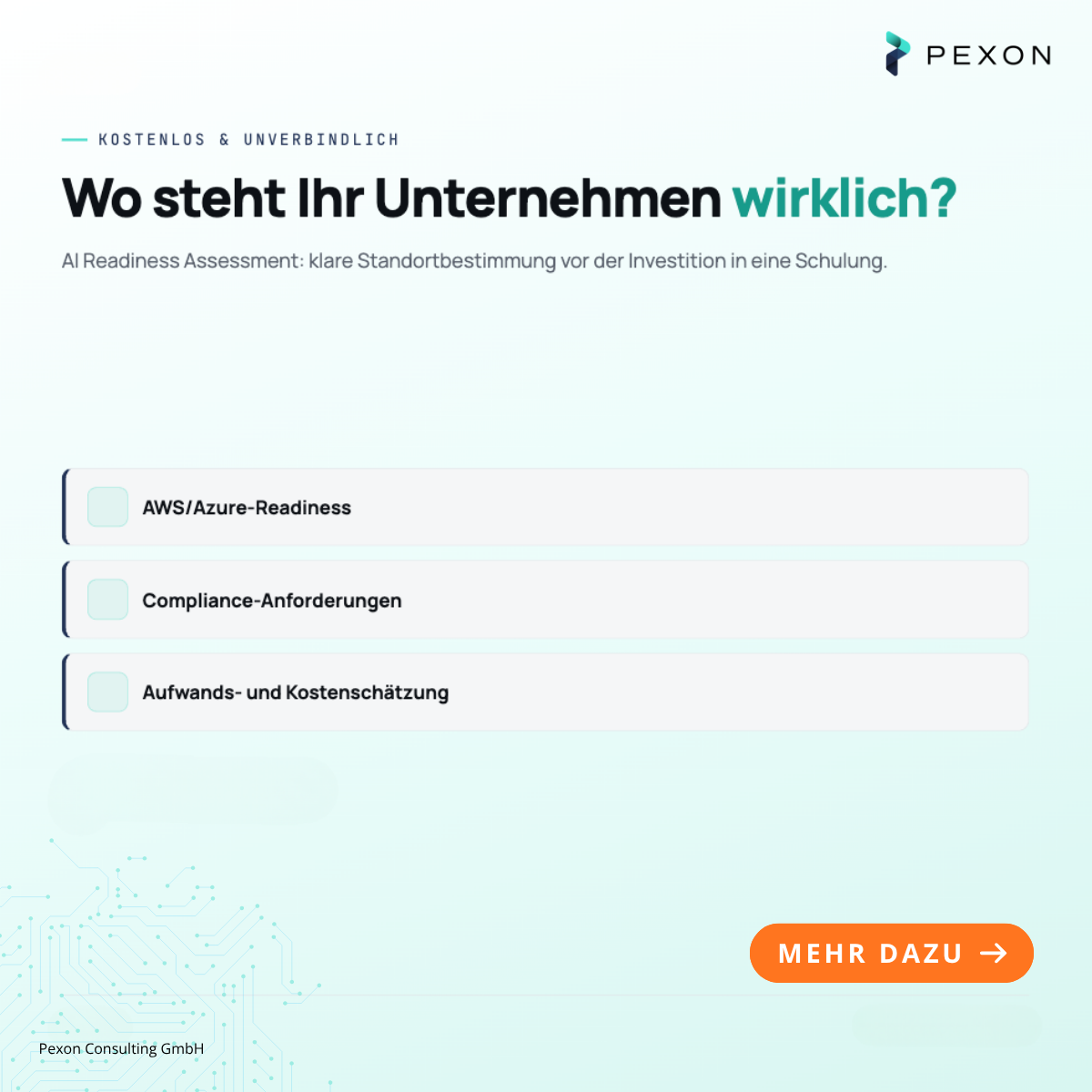 Pexon Consulting Facebook ad: Wo steht Ihr Unternehmen wirklich?