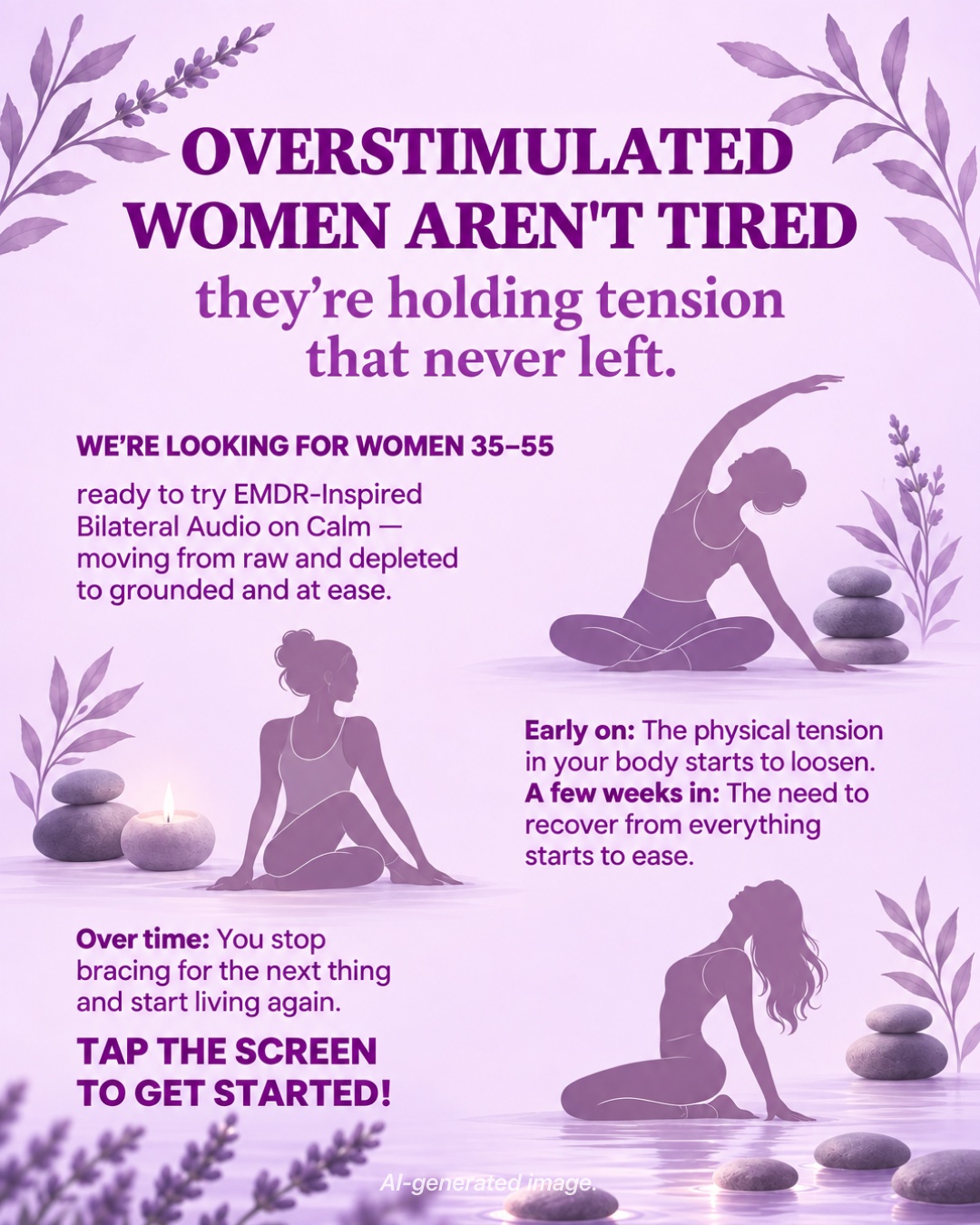 Calm Facebook ad: End body tension faster with EMDR-inspired audio