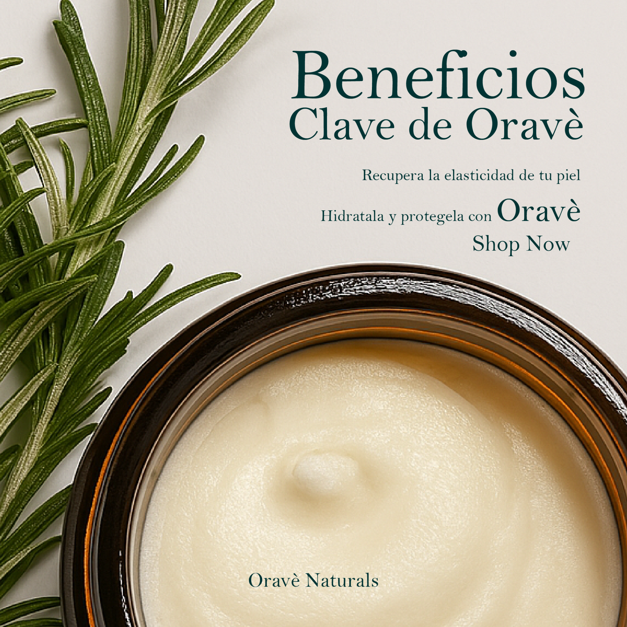 Oravè Naturals Facebook ad: Crema humectante 100% Natural