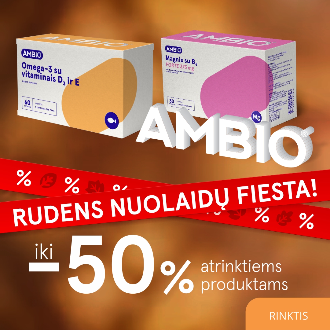 Gintarinė Vaistinė Facebook ad: Atrask AMBIO vaistinėse. Visai šeimai