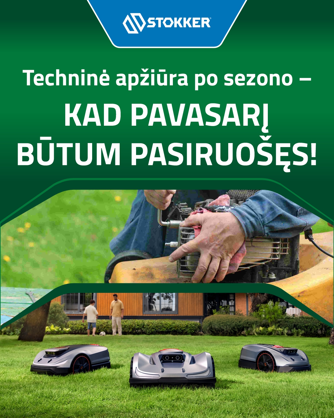 Stokker Lietuva Facebook ad: Sodo technikos techninė priežiūra