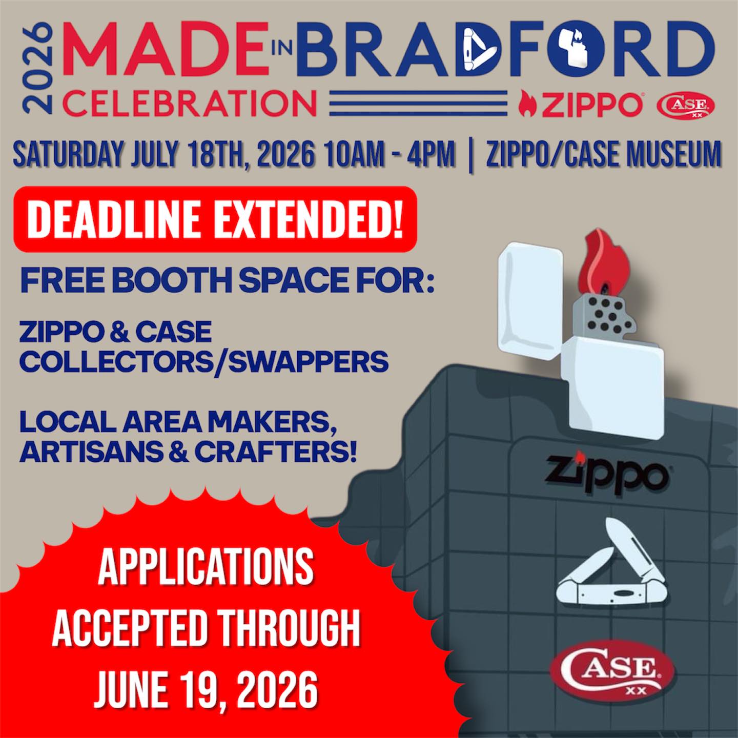 Zippo/Case Museum & Flagship Store Facebook ad: Calling all Zippo/Case collectors & local makers, artisans…