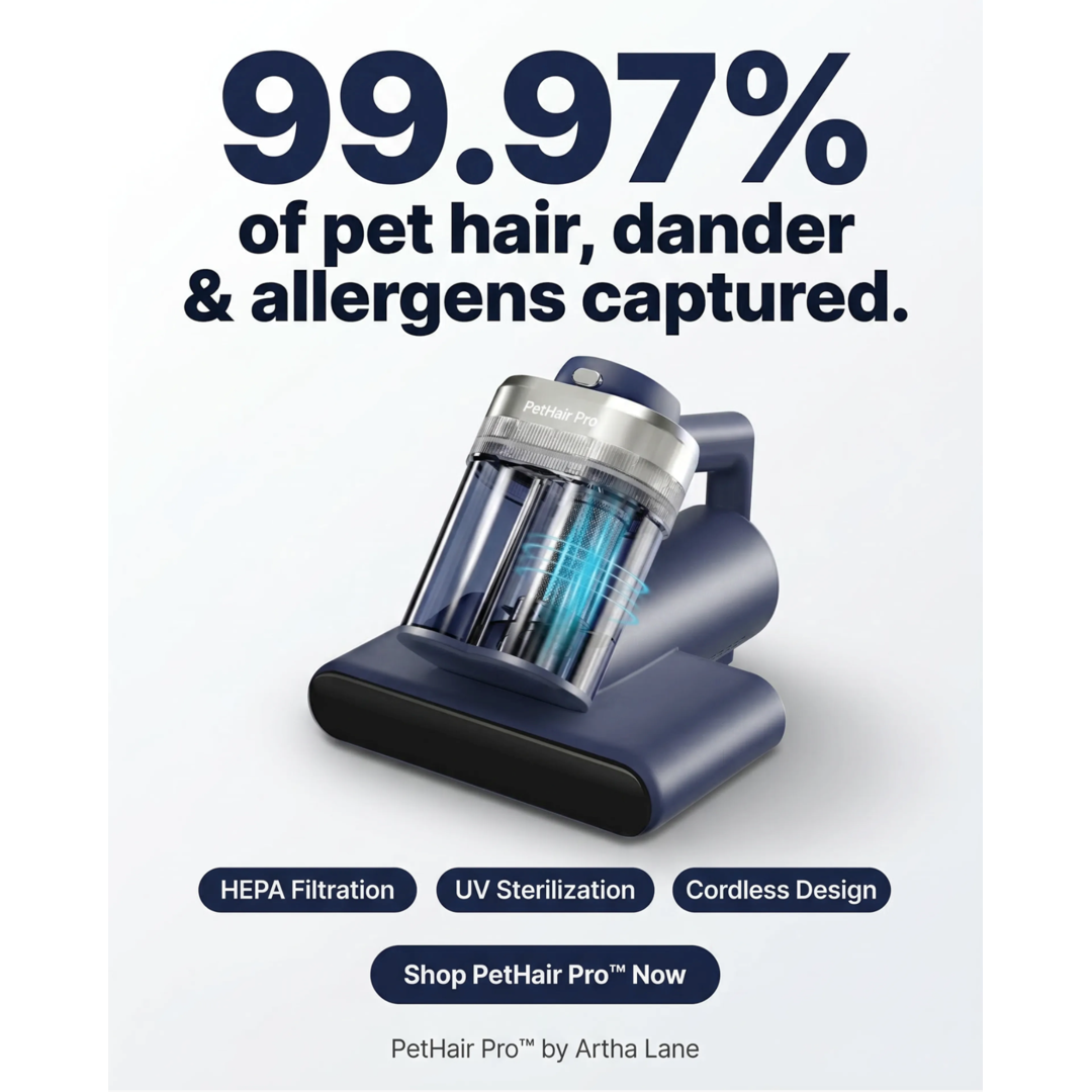 Ecomm Artha Facebook ad: Pet Hair GONE in 1 Pass!