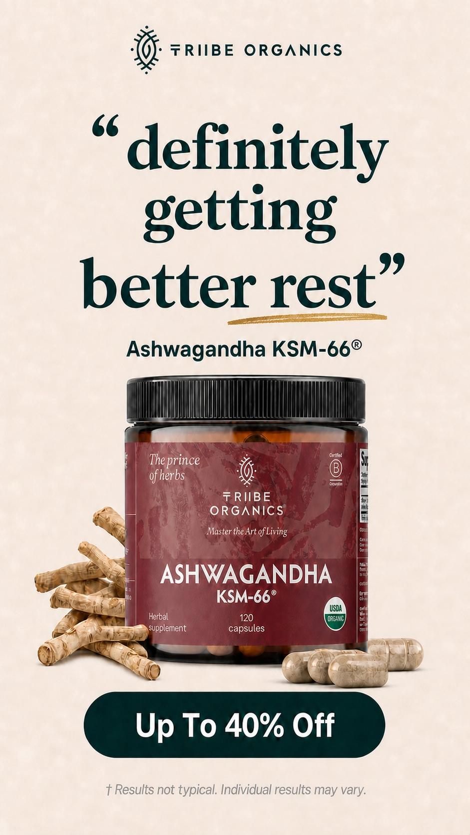 Tribe Organics Facebook ad: This isn't another sleep supplement.