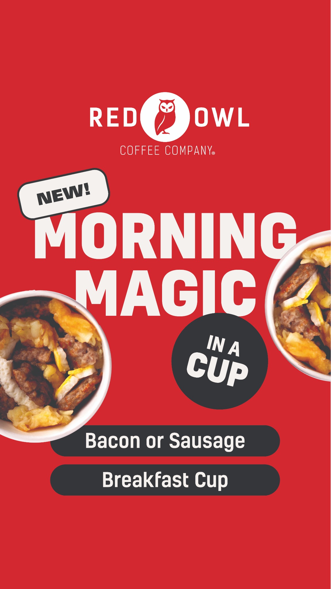 Red Owl Coffee Company Facebook ad from Apr 1, 2025