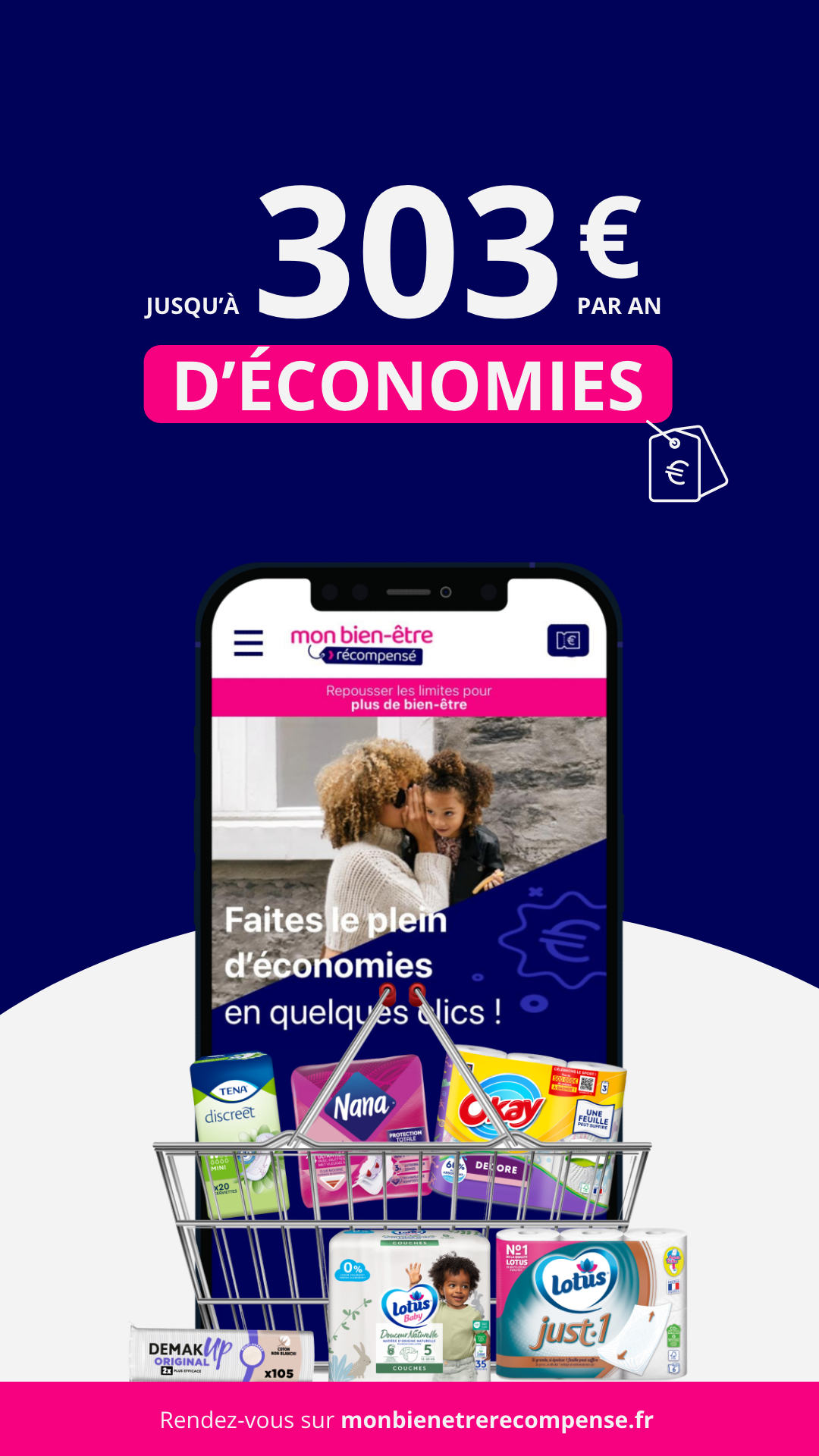 Mon bien-être récompensé Facebook ad: Faites des économies!