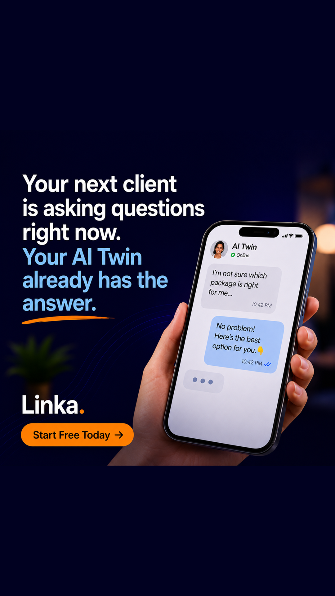Linka Facebook ad: Your Next Client Is Waiting