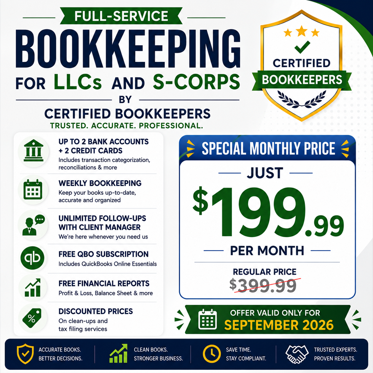 Poweredtaxadvisors Facebook ad: 100% US Based Bookkeeping Services