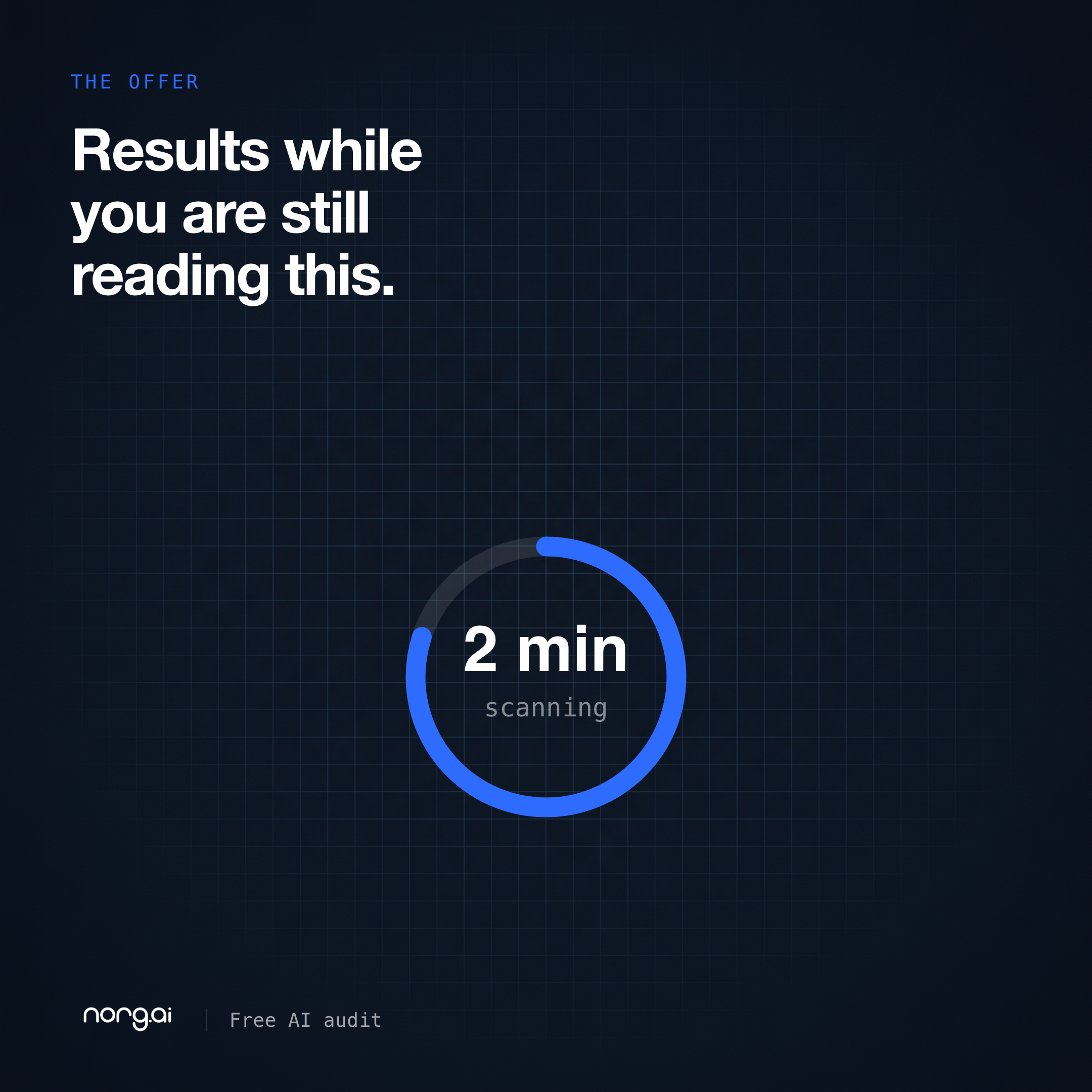 Norg AI Facebook ad: Type your URL in. Get your score.