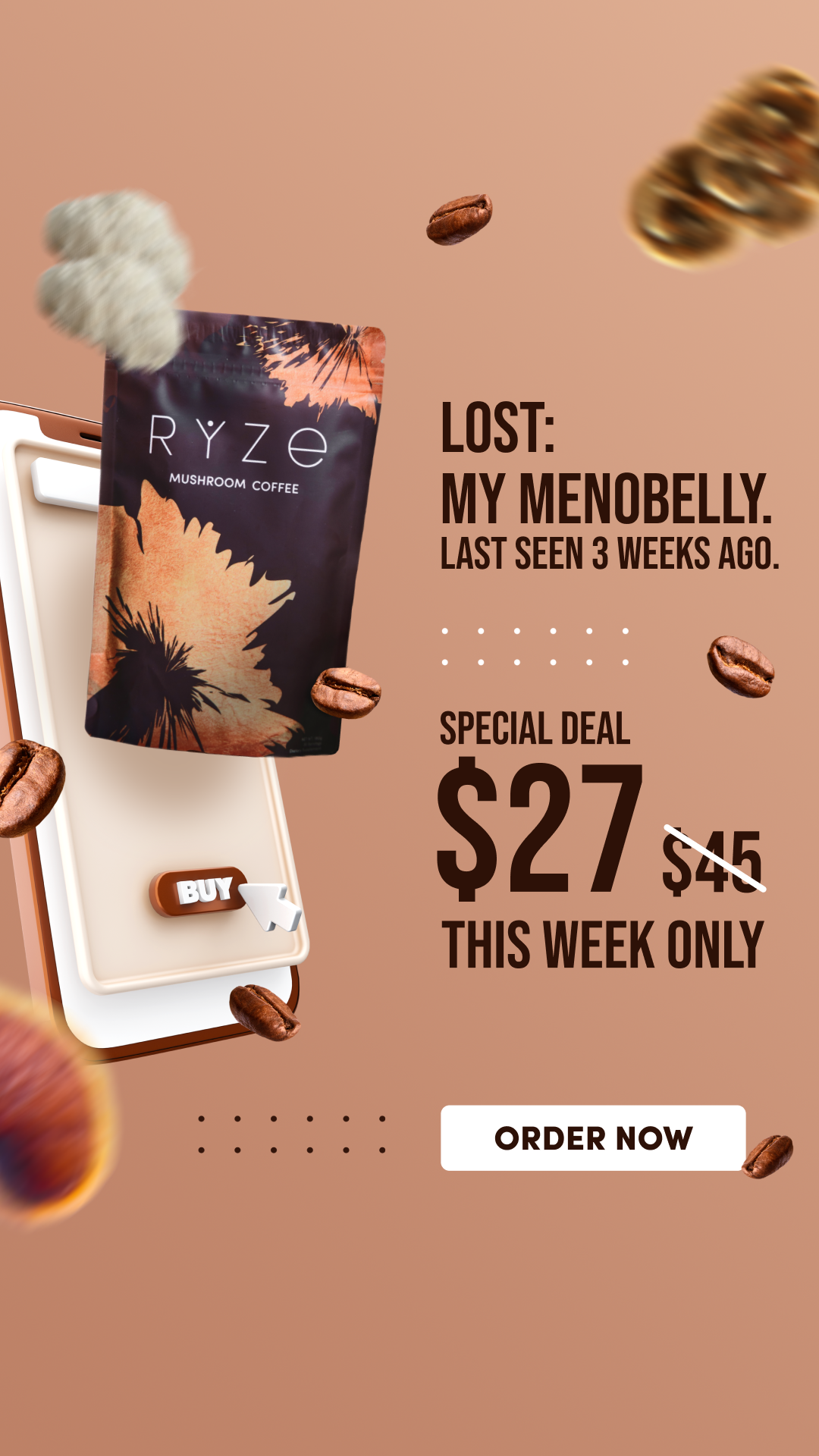 RYZE Superfoods Facebook ad