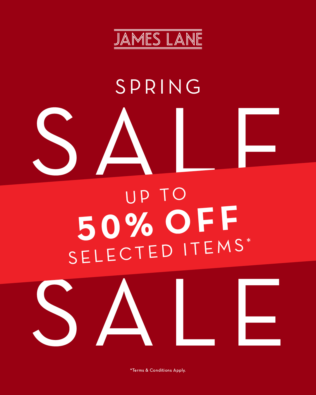 James Lane Facebook ad: SHOP THE SALE