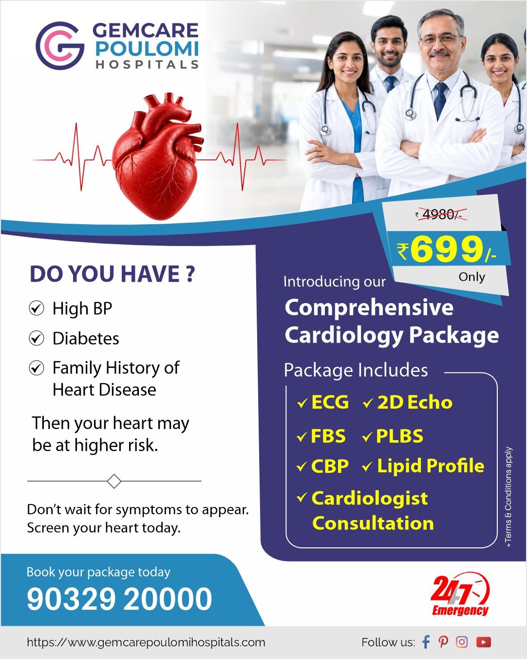 Gemcare Poulomi Hospitals Facebook ad: At Gemcarepoulomi Hospitals, we believe prevention is the…