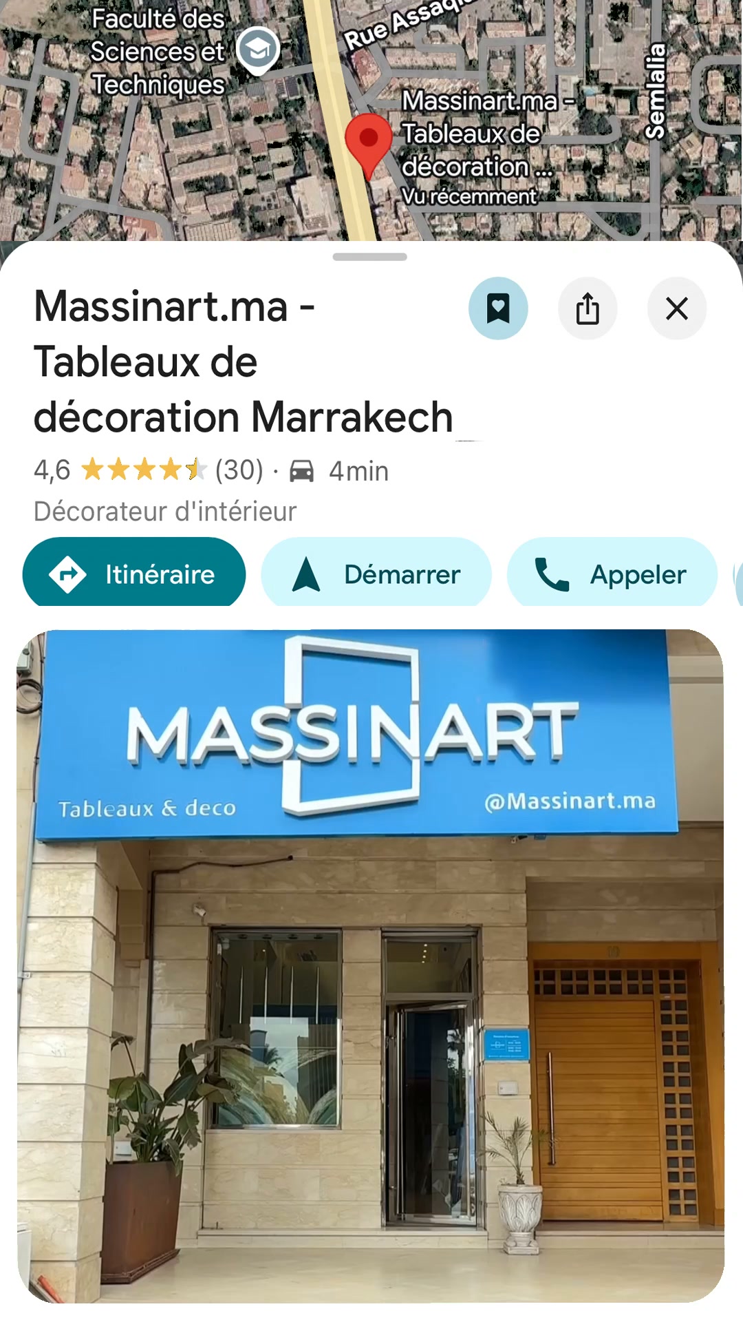 Massinart.ma Facebook ad: Conseil en décoration gratuit par WhatsApp