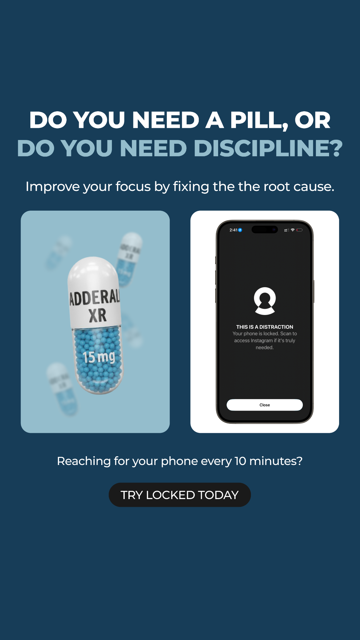 NowLocked - Less Screen Time Facebook ad