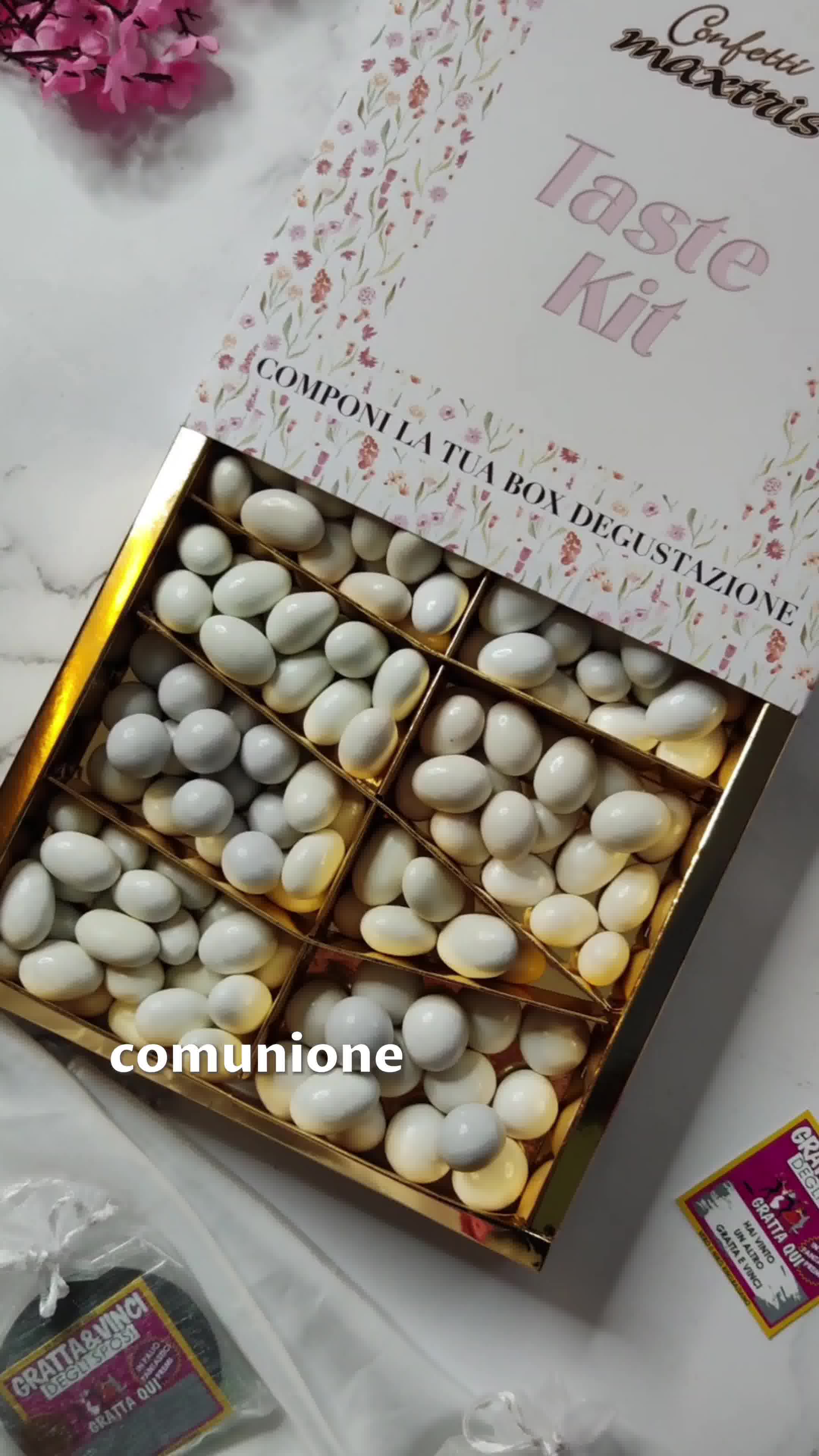 Confetti Maxtris Facebook ad: Assaggiali prima di ordinare i confetti per il tuo evento