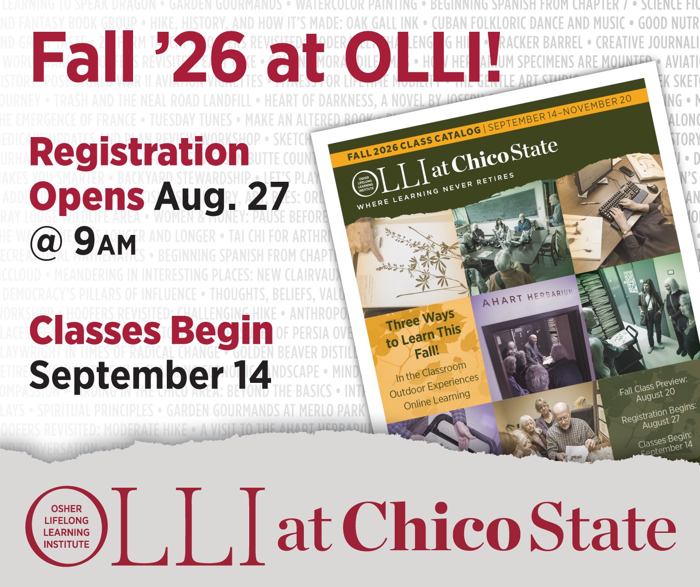 Osher Lifelong Learning Institute at Chico State Facebook ad
