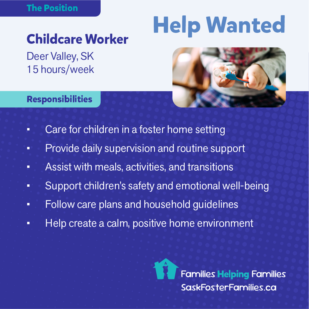 Saskatchewan Foster Families Association Facebook ad