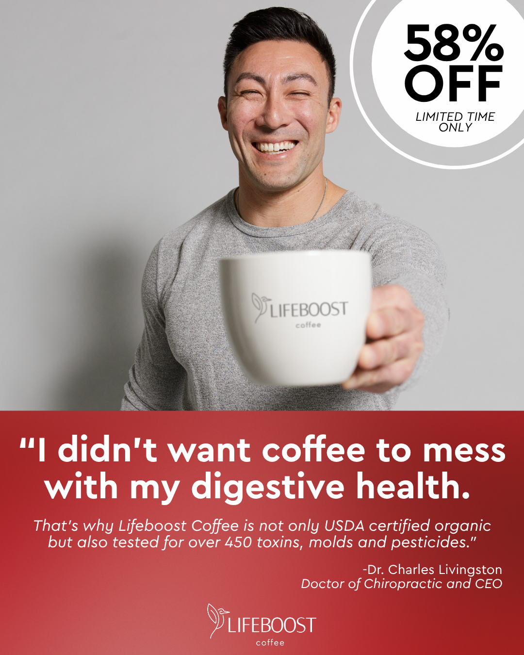 Lifeboost Coffee Facebook ad