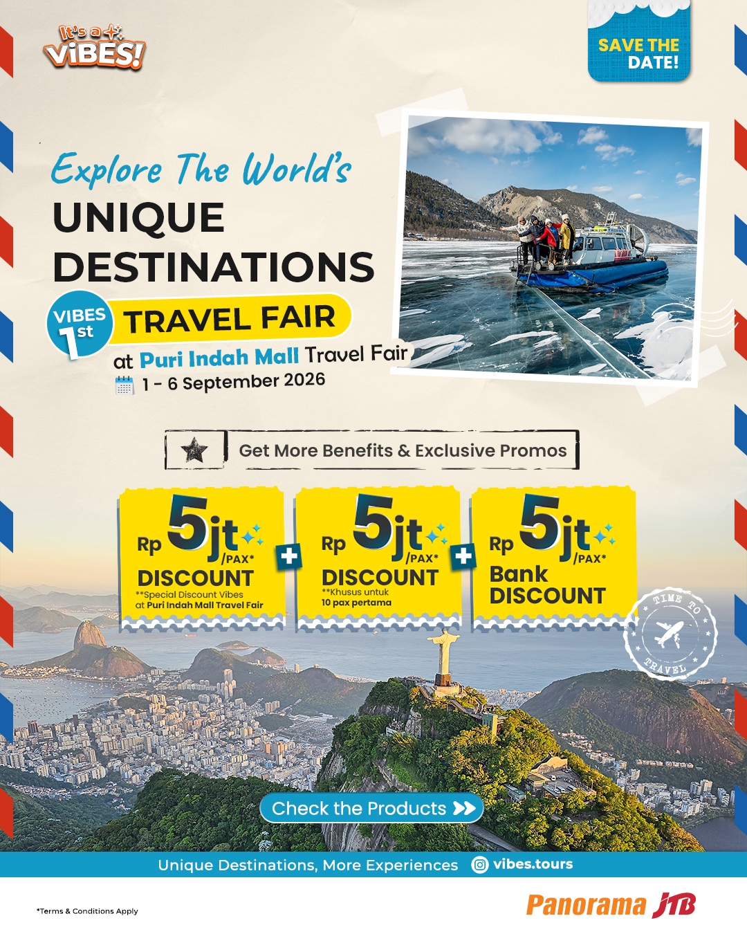 Vibes Tour Facebook ad: YOUR NEXT UNIQUE JOURNEY STARTS HERE!