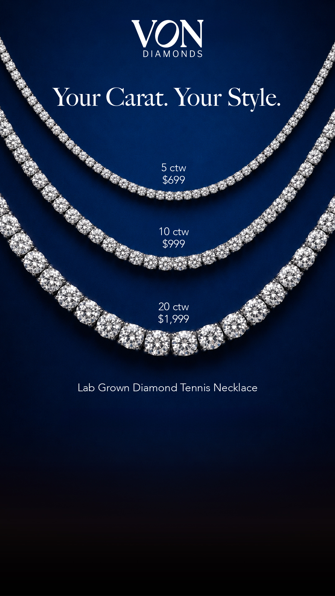 Von Diamonds Facebook ad: Real Diamonds. $399.