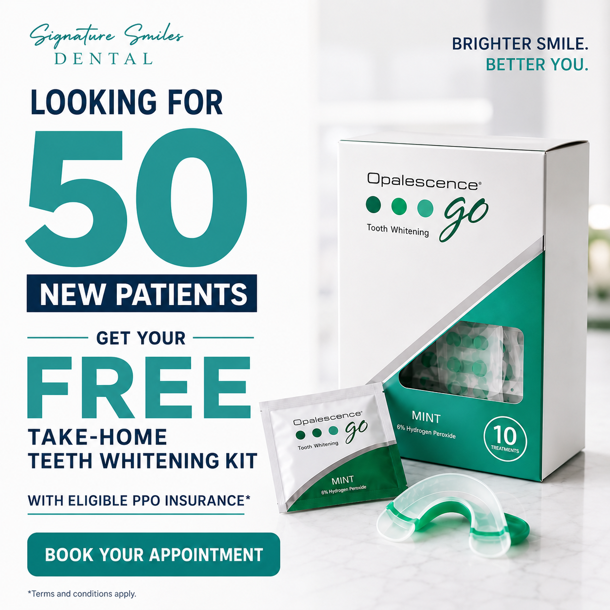 Signature Smiles Dental Facebook ad: Get a FREE Teeth Whitening Kit