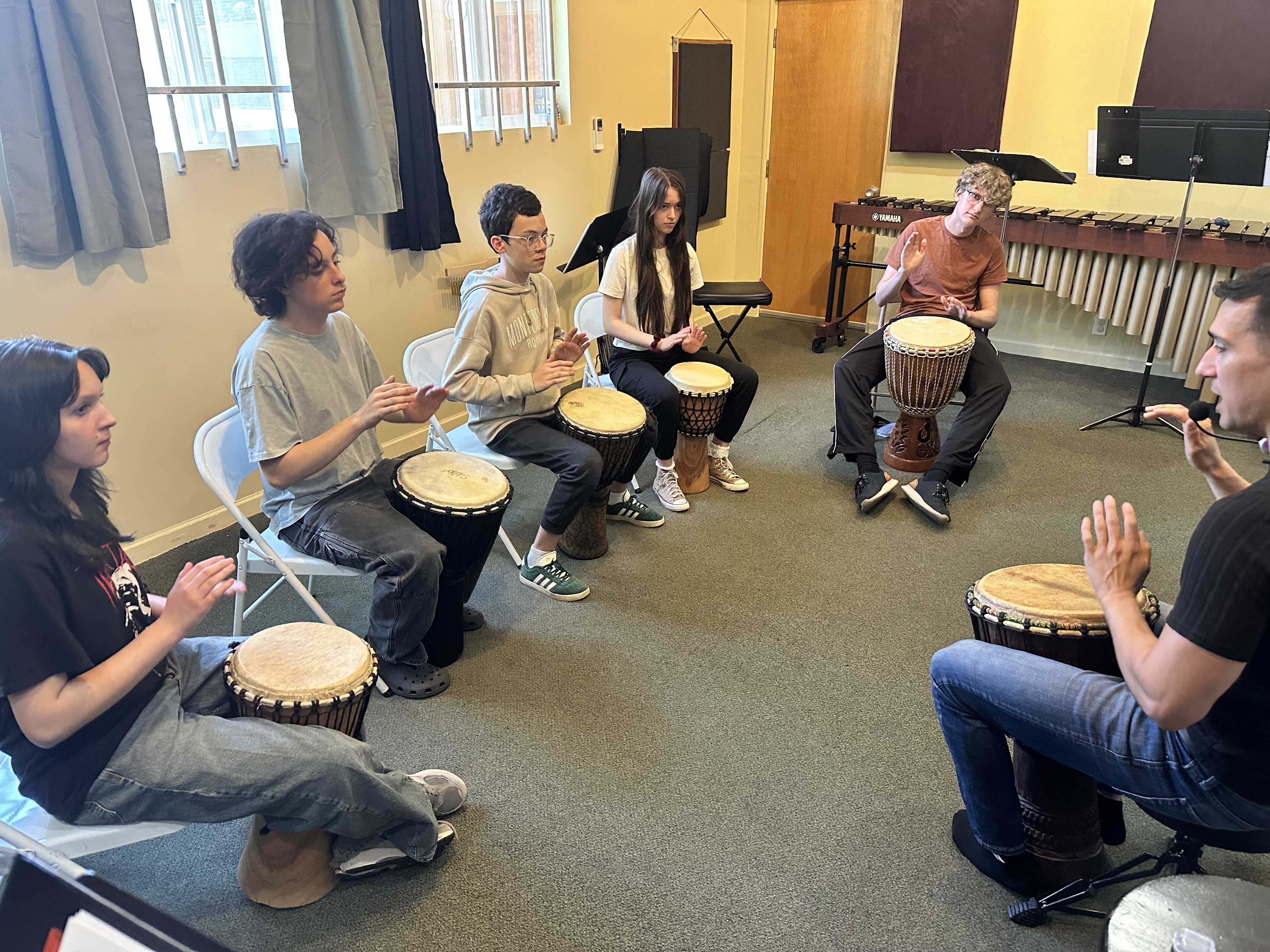 Seattle Percussion Works Facebook ad: First Class is Free!