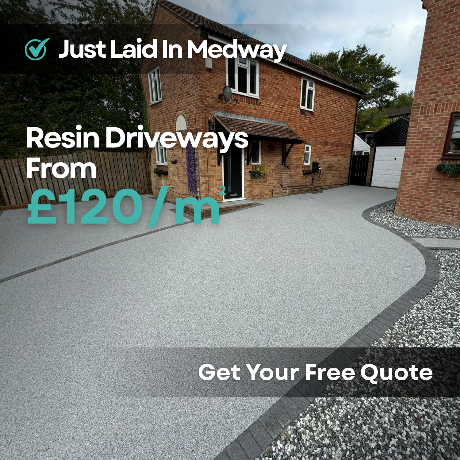 MJA Paving and Groundworks Facebook ad: Resin Driveways From £120/m², Fixed, No Surprises